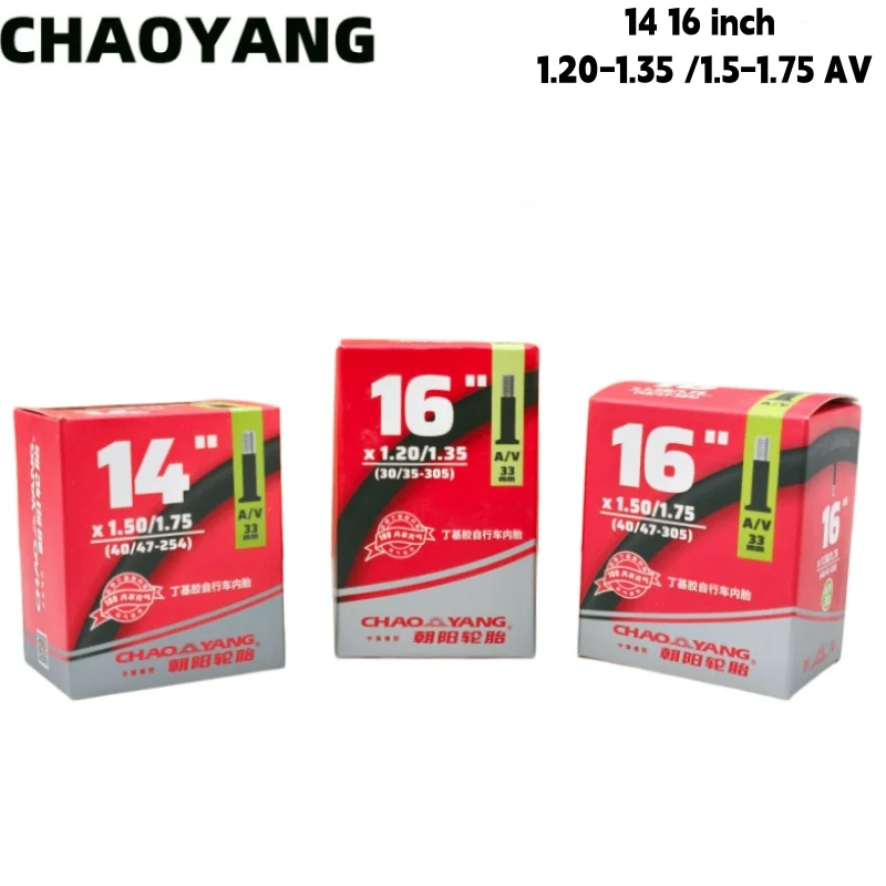 CHAOYANG Faltrad-Schlauch 14 16 Zoll 1,20-1,35/1,5-1,75 für BMX-Fahrradschläuche mit Schrader (AV) Ventil – Detail 1