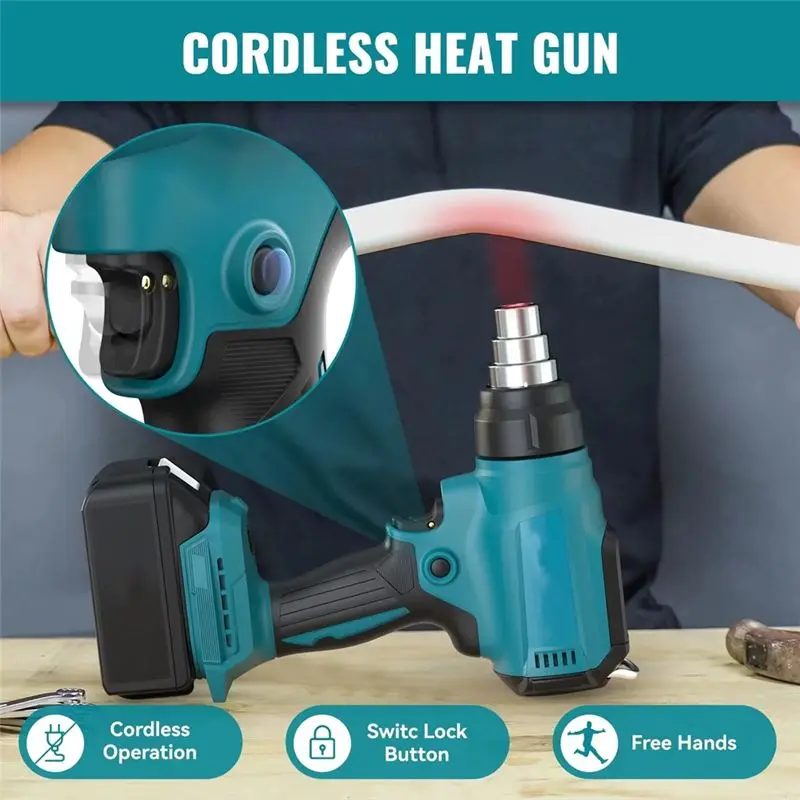 BMBY-Cordless Hot Air Tool For 18V 20V BL1830 Battery 350W Rated 990°F Hot Air Tool Kit With LED Display