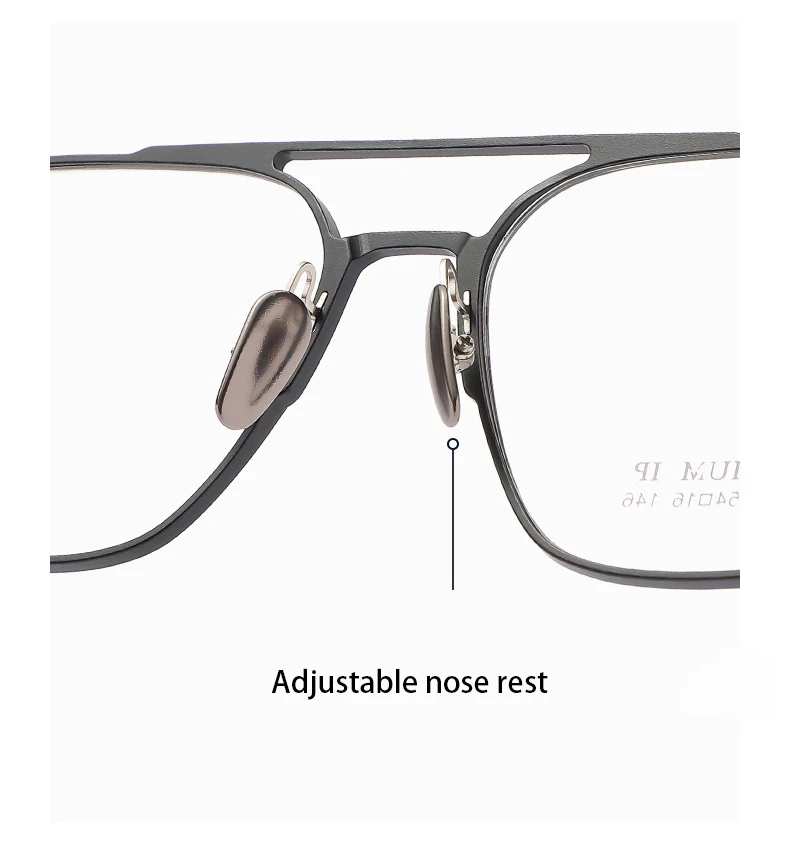 Leichte reine Titan rahmen Retro Polygon Brille Pilot Ultra Doppelbrücke maßge schneiderte optische verschreibung pflicht ige Brillen Mann – Detail 6