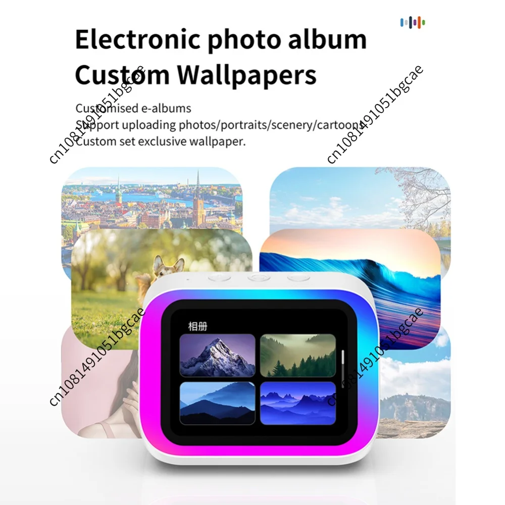 Portable BT Speaker Voice Assistant Home Speaker Alarm Clock with RGB Lights for Bedroom