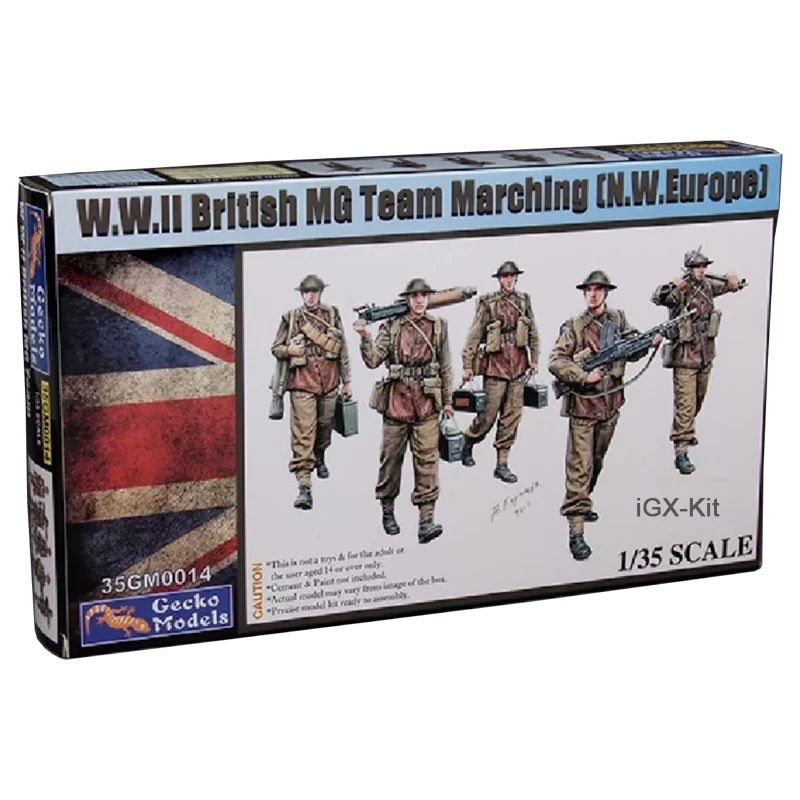 

Gecko 35GM0014 1/35 Scale WWII British MG Team In Combat N.W.Europe Plastic Building Hobby Craft Assembly Model Kit