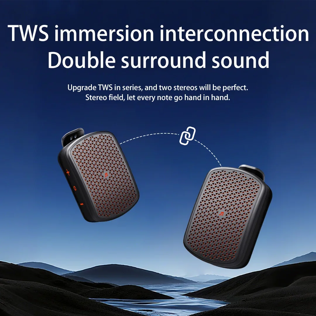 

IPX7 Водонепроницаемые магнитные клипсы Mini BT V5.4 Портативные уличные носимые беспроводные Bluetooth-колонки для рабочей площадки Bass Altavoz Mic