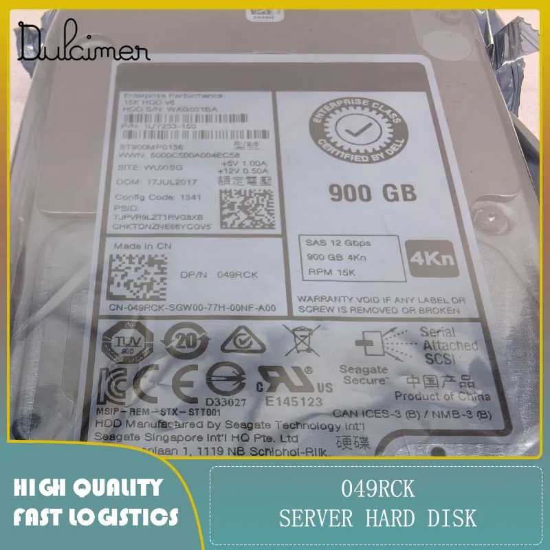 Disco rígido do servidor 049RCK ST900MP0136 900GB 15K SAS novo e original