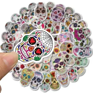 Mexican Calaver Sugar Skull Graffiti Stickers, DIY, motorcycle, skate, laptop, baggage decals, car styling sticker, toy, 10 pcs, 50pcs 6 Main Sales Mexican Skull - №3