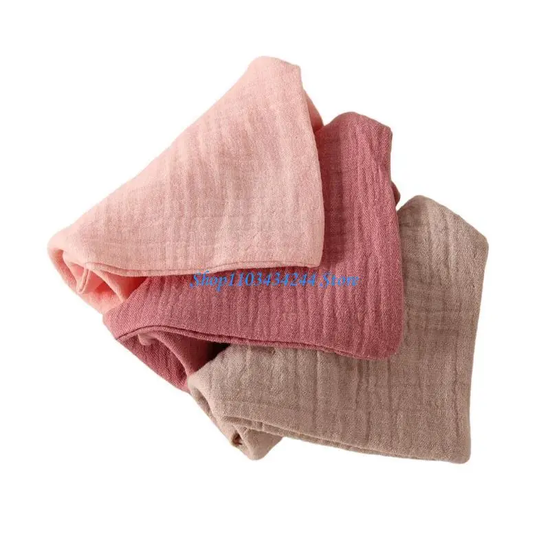 مجموعة من 3 قطع منشفة مربعة الشكل ناعمة ومسامية من 4 طبقات من قماش التجشؤ منديل صغير لحديثي الولادة مريلة لعاب للرضع