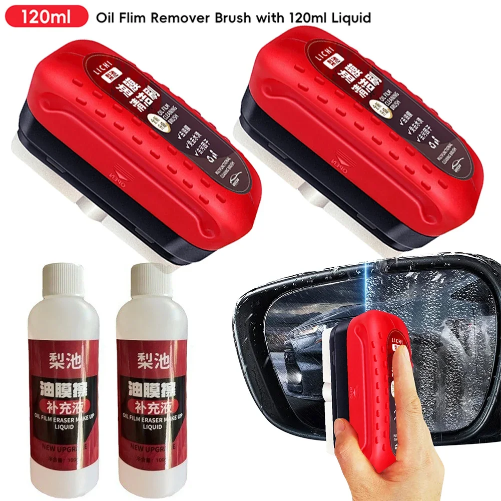 Car Windshield Cleaner Removes Dirt Oil Film Remover Car Glass Sponge Cleaning Brush Powerful Windshield Oil Film Stain Removal