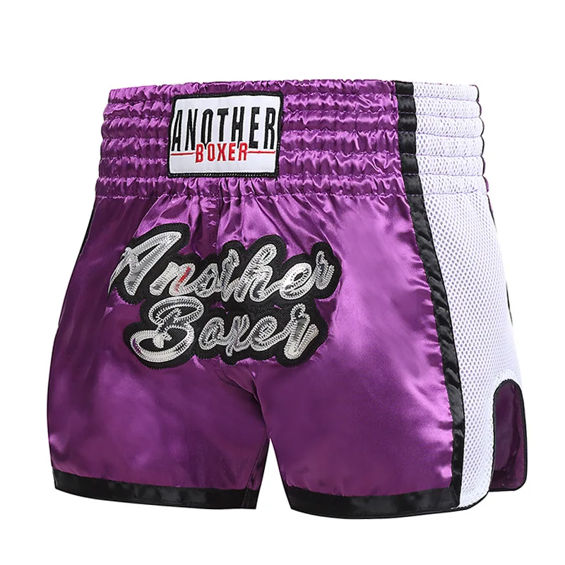 Men's Boxing Pants Breathable Satin Muay Thai Shorts for Women Children Girls Boys Sanda Wushu MMA Fight Kick Boxing Trousers