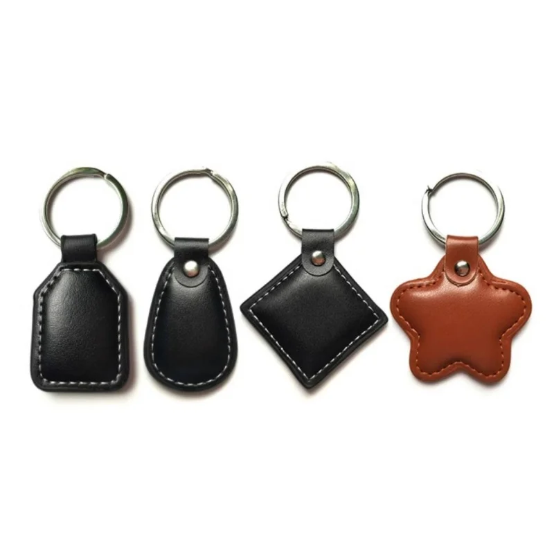 T5577 EM4305 Rewrite Writable Key Tag Rewritable Duplicate Leather RFID Tag Copy EM4100 125KHZ Card Proximity ID Token Keyfobs