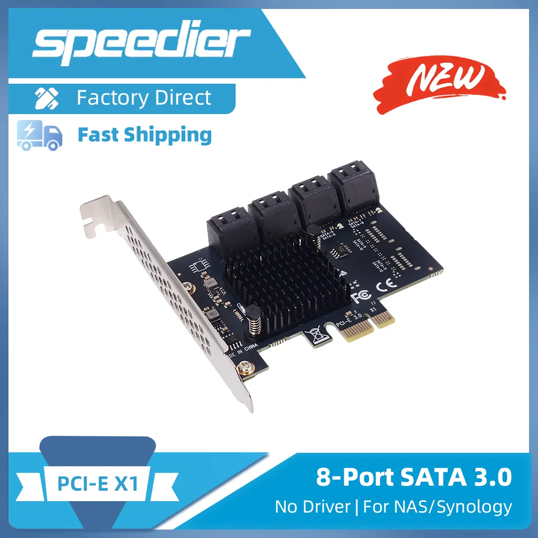 8 Port PCIe X1 To SATA 3.0 Expansion Card 12 Port SSD Solid State Drive Adapter Card 24 / 20 / 16 / 10 / 8 Driver-Free X1 X4 X16