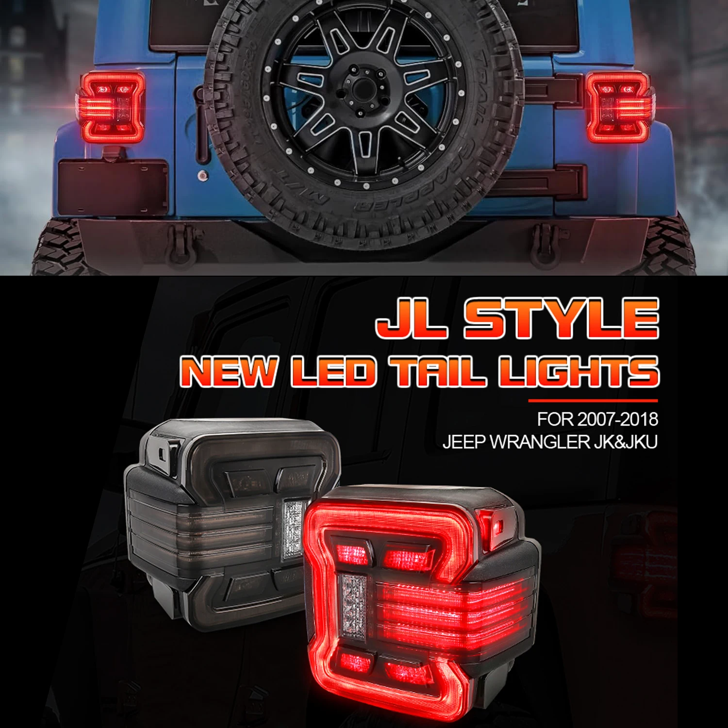 Euro Amerikaanse Specificatie Achterlicht Rem Richtingaanwijzer Lampen Fit 2007-2018 Jeep Wrangler JK JKU Sport Sahara Rubicon Unlimited