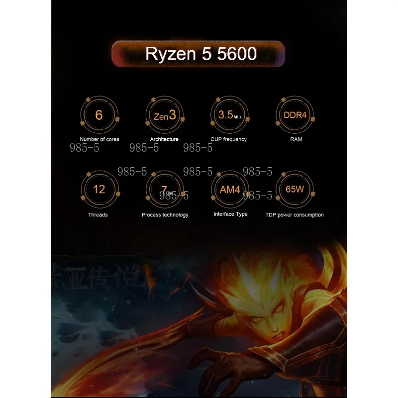 R5 5600 Processor 6 Core 12 Thread 3.5GHz Base 4.4GHz Boost AM4 Desktop PC CPU