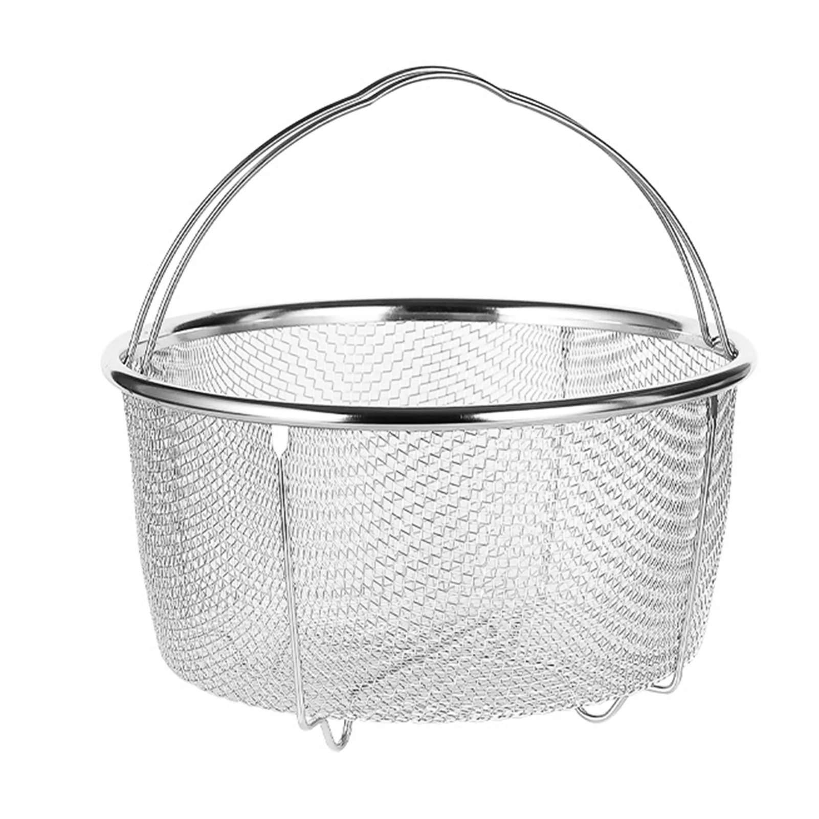 ZK40 Mesh Steaming Basket Stainless Steel Comfortable Handles Heat Resistant Steaming Basket for Cooking Kitchen