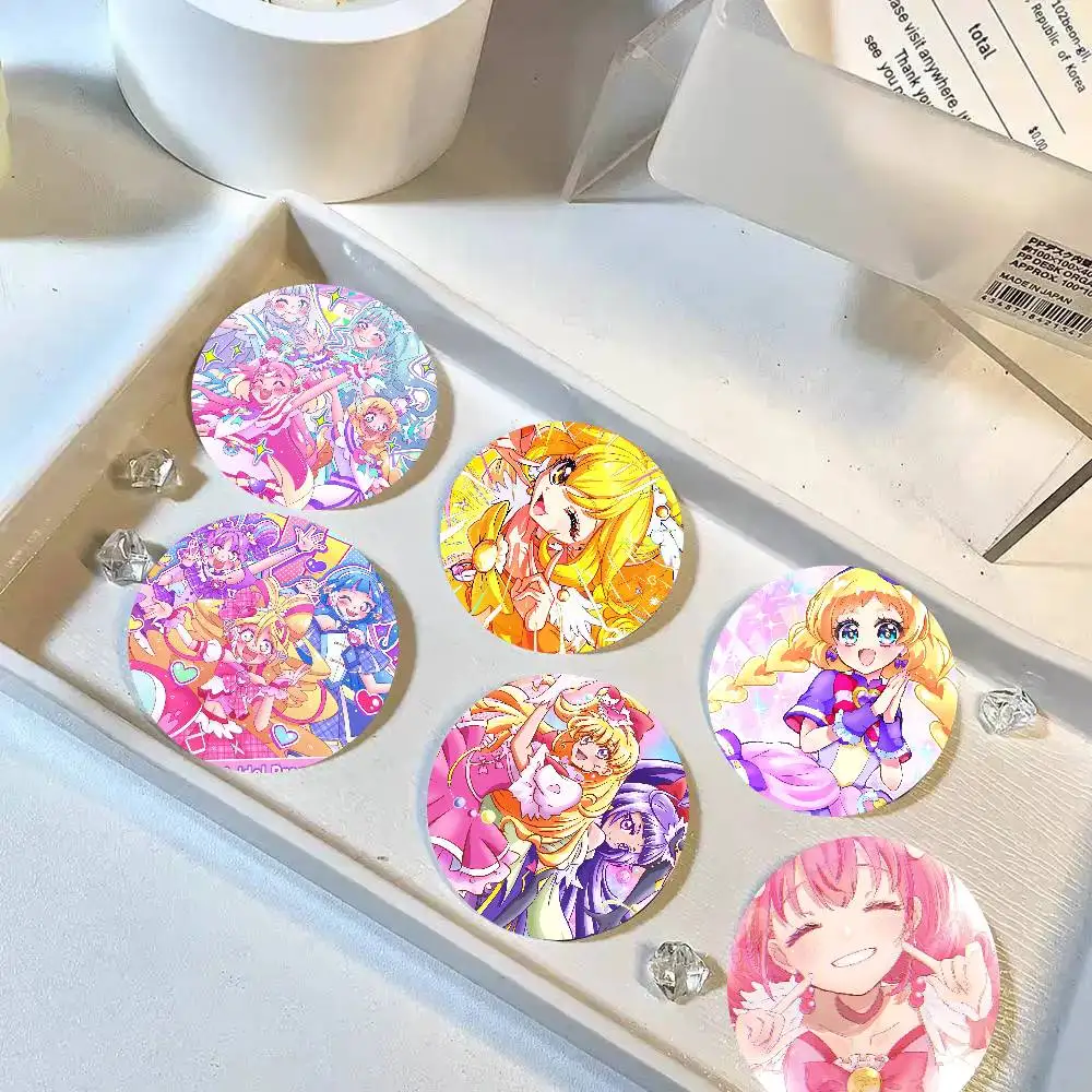 Justice Anime P-Pretty Cure Cartoon Style Badge Brooches On Backpack Decoration Round Enamel Pins For Accessorys