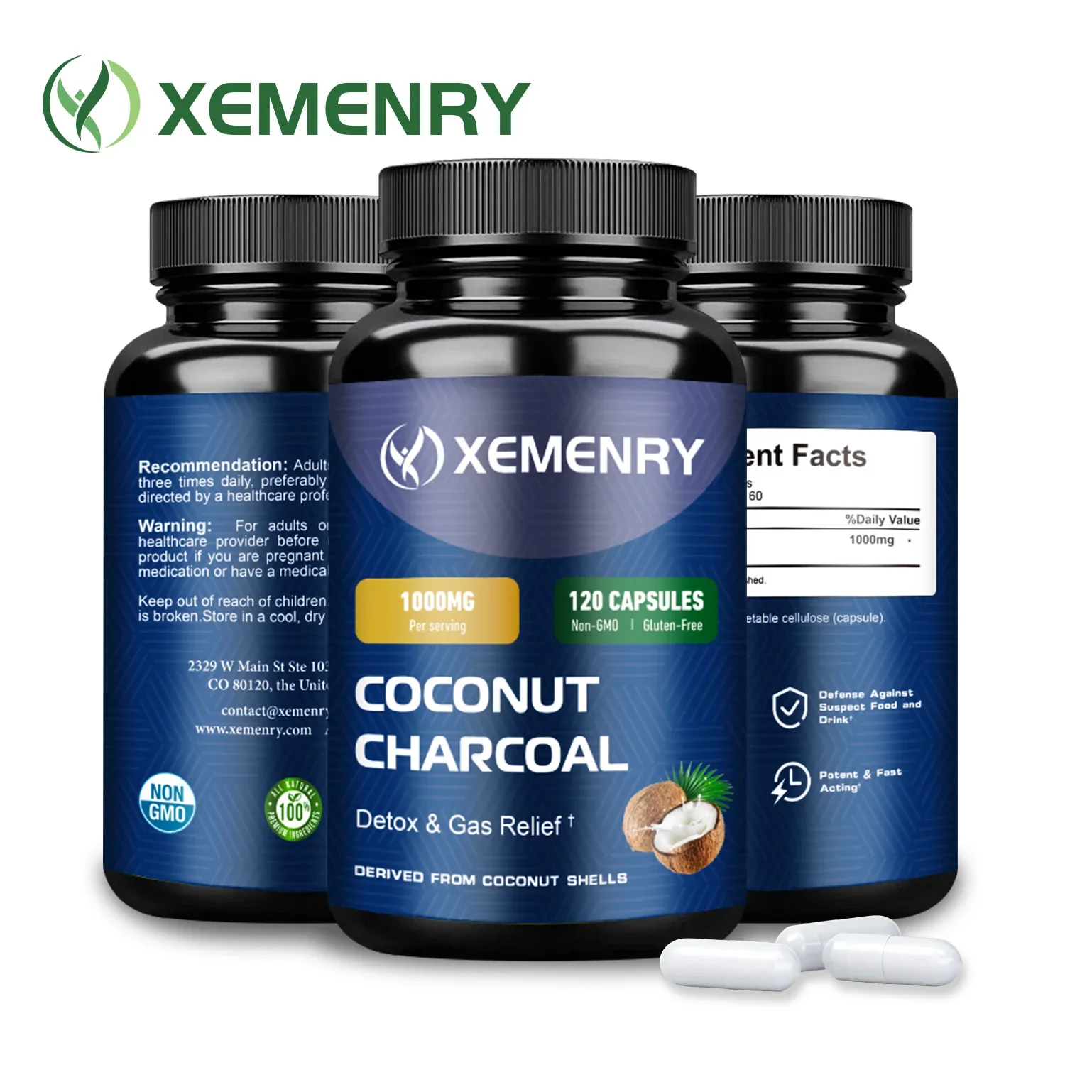 

Coconut Charcoal Supplement - Detoxifies and Soothes An Upset Stomach, Relieves Bloating and Gas