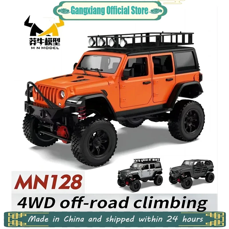 RC Cars Crawler 4x4  MN128  2.4G Climbing Buggy Professional with LED Light Full Scale Remote Control Cars Toys for Boys Gift