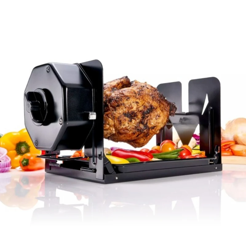 

Portable folding mechanical 360-degree automatic rotation barbecue grill barbecue artifact, unplugged battery, no fuel