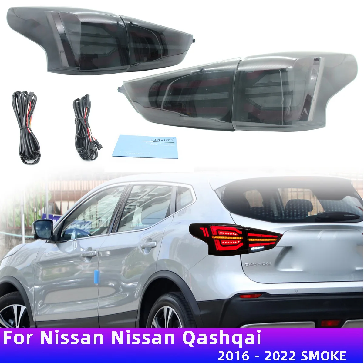 

Video car styling tail light for Nissan Qashqai taillight LED 2016~2022y car accessories Taillamp Qashqai rear light fog