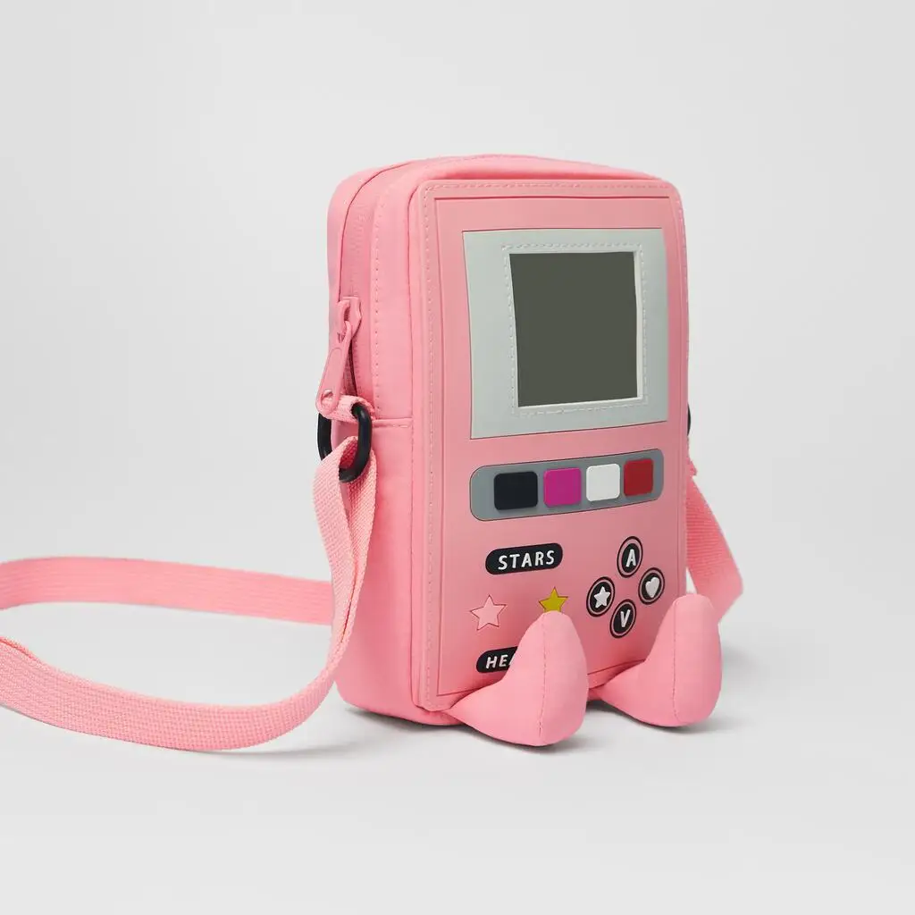 Pink game console shape messenger bag ladies mobile phone bag children cute small messenger