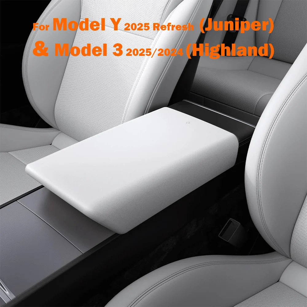 Center Console Non-Slip Armrest Cover Designed for Tesla Model Y 2025 Refresh (Juniper) & Model 3 2025/2024 Refresh (Highland) 