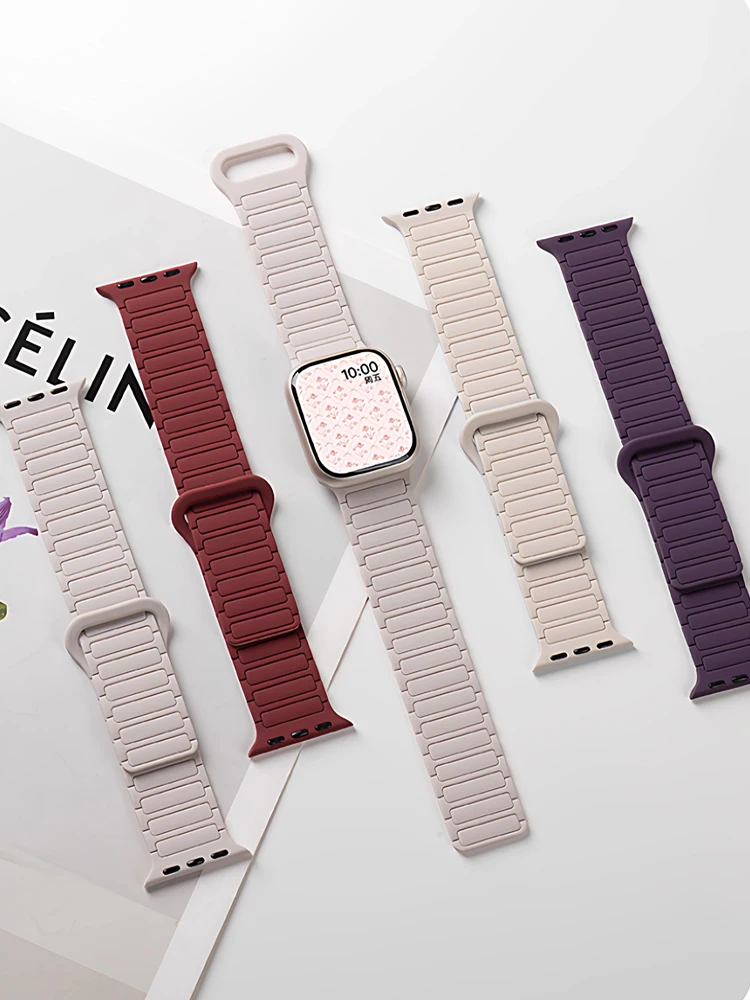 Magnetic Strap for Apple Watch Band 46mm 45mm 44mm 42mm 49mm 40mm Silicone Correa Bracelet iWatch Series 10 9 8 7 6 5 Se ultra 3 image 6