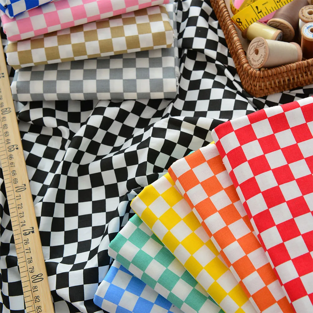 160x50cm 100% Cotton Twill Plaid Checkerboard Check Fabrics DIY Sewing for Dress Clothing Quilting Bedding Tablecloth Patchwork