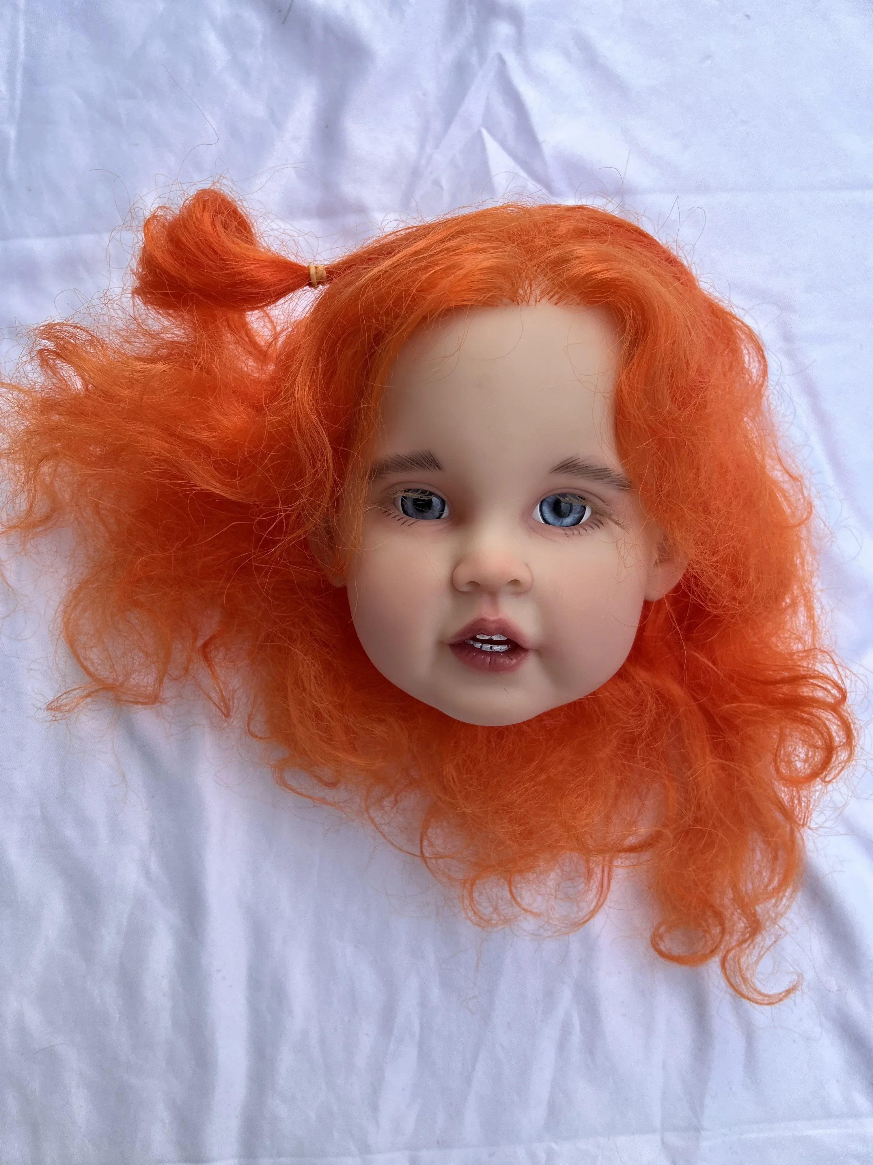 EGO Personalizowana Kolekcjonerska Lalka Reborn 29 cali Shanti z Ręcznie Wszytymi Pomarańczowymi Włosami, Zestaw do Samodzielnego Wykonania, Prawdziwe Zdjęcia