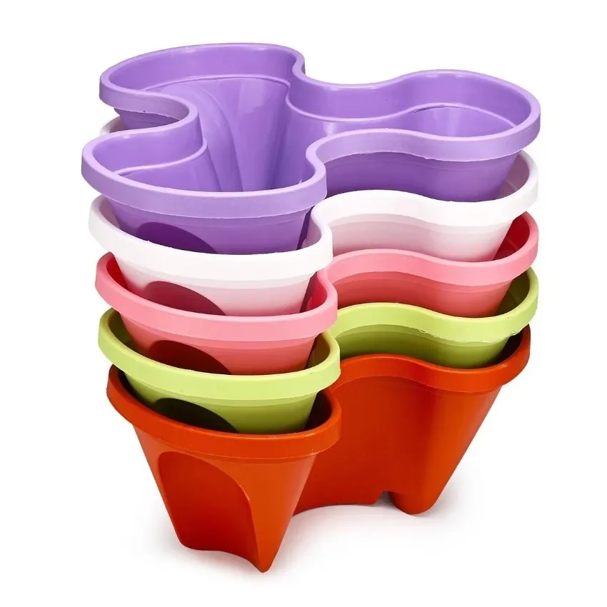 1 Pcs Stackable Plastic Flower Pot Planter Plant Vase Holder Nursery Pots 5 Colors Home Garden Balcony Decoration