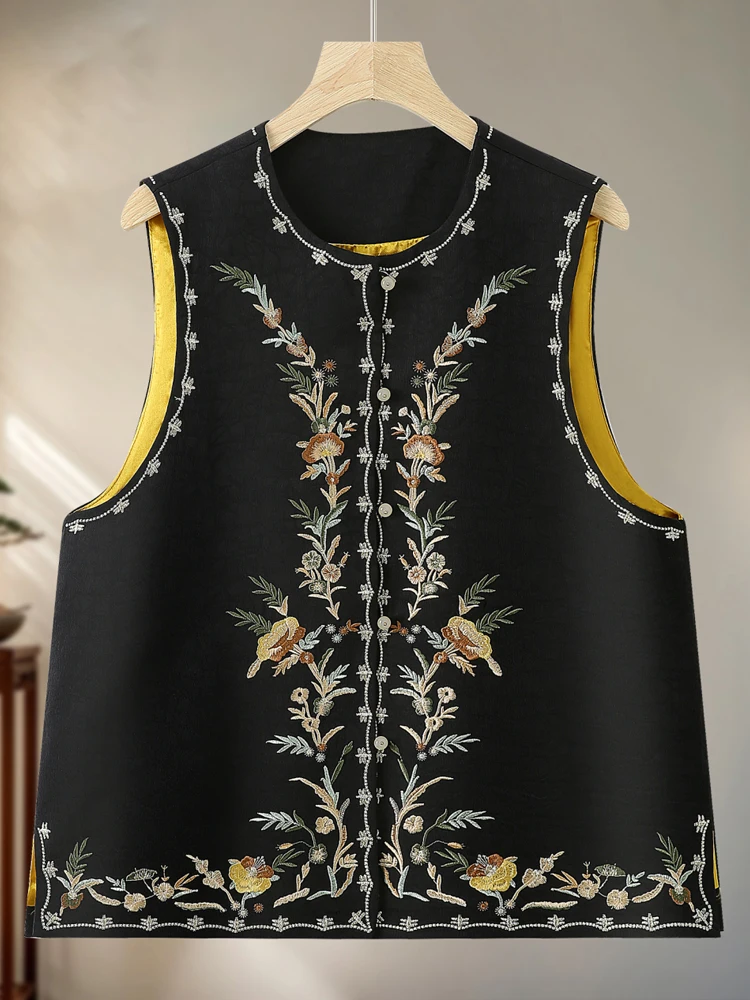 

Новый китайский винтажный топ с тяжелой вышивкой Ne Svel Jaet с жемчужной пуговицей, женский модный традиционный костюм