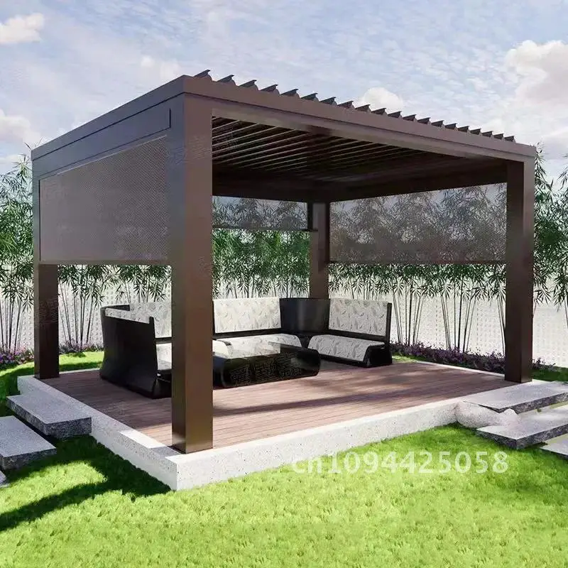 

Automated Opening Waterproof Wingproof Louvered Motorized Aluminous Outdoor Living Garden Pergolas Gazebo Canopy Exterior Gazebo