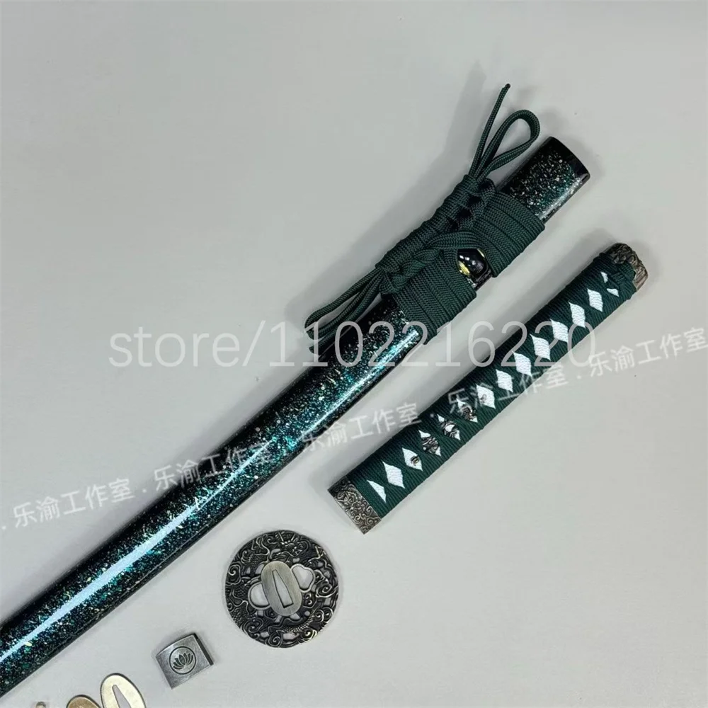 A Set Excellent Tsuka Handle Alloy Tsuba Handguard Habaki Seppa Hardwood Sheath For Real Samurai Katana Wakizashi Sword Parts