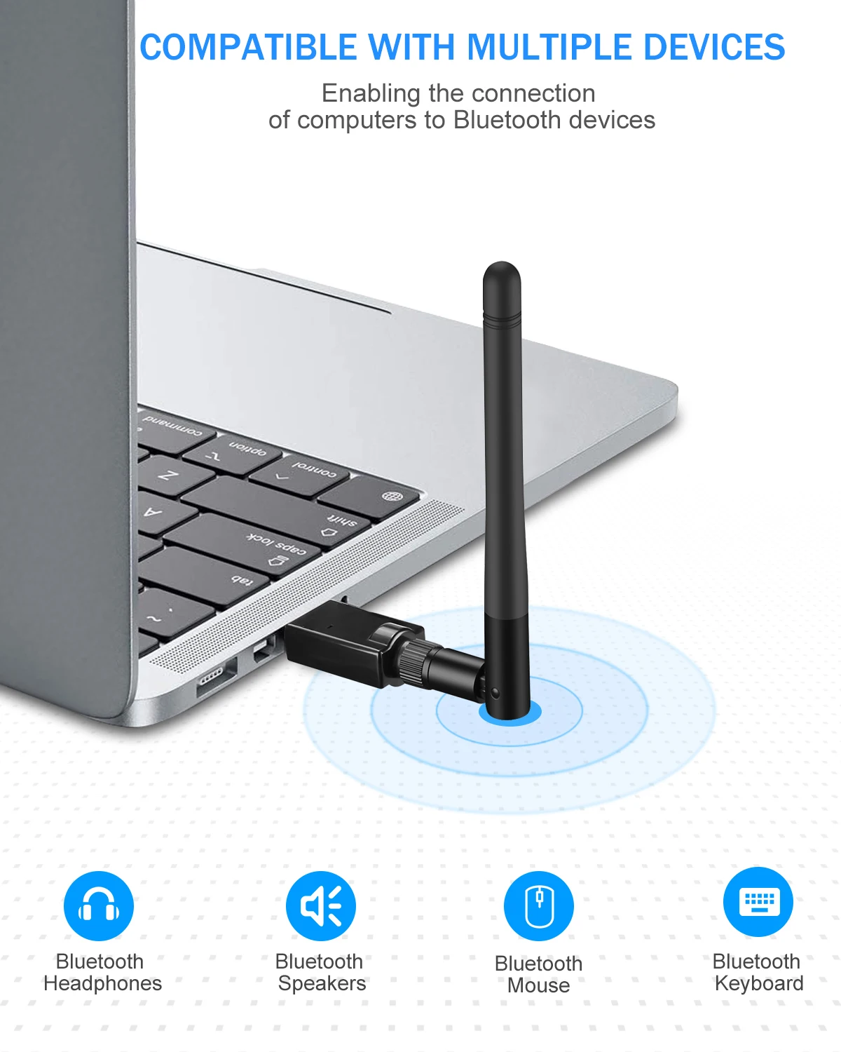 Goelely USB Bluetooth 5.0 Adapter 100M Long Distance Bluetooth Dongle for PC Wireless Bluetooth Transmitter Receiver for Laptop
