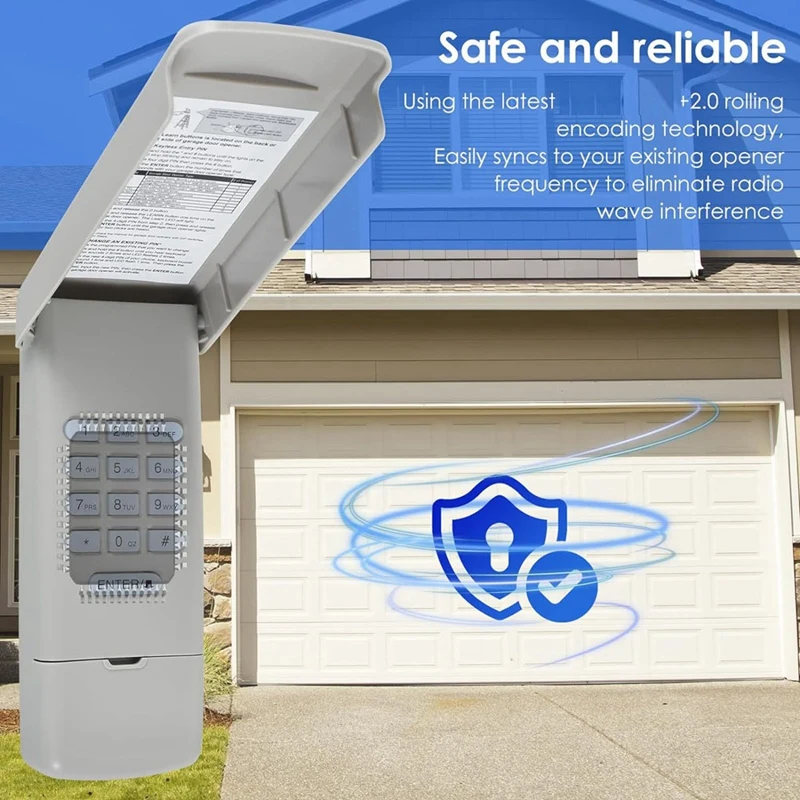 Garage Door Opener Keypad, Wireless Keypad Keyless Entry Compatible For 877MAX 377LM 977LM Wireless Keyless Keypad Safe