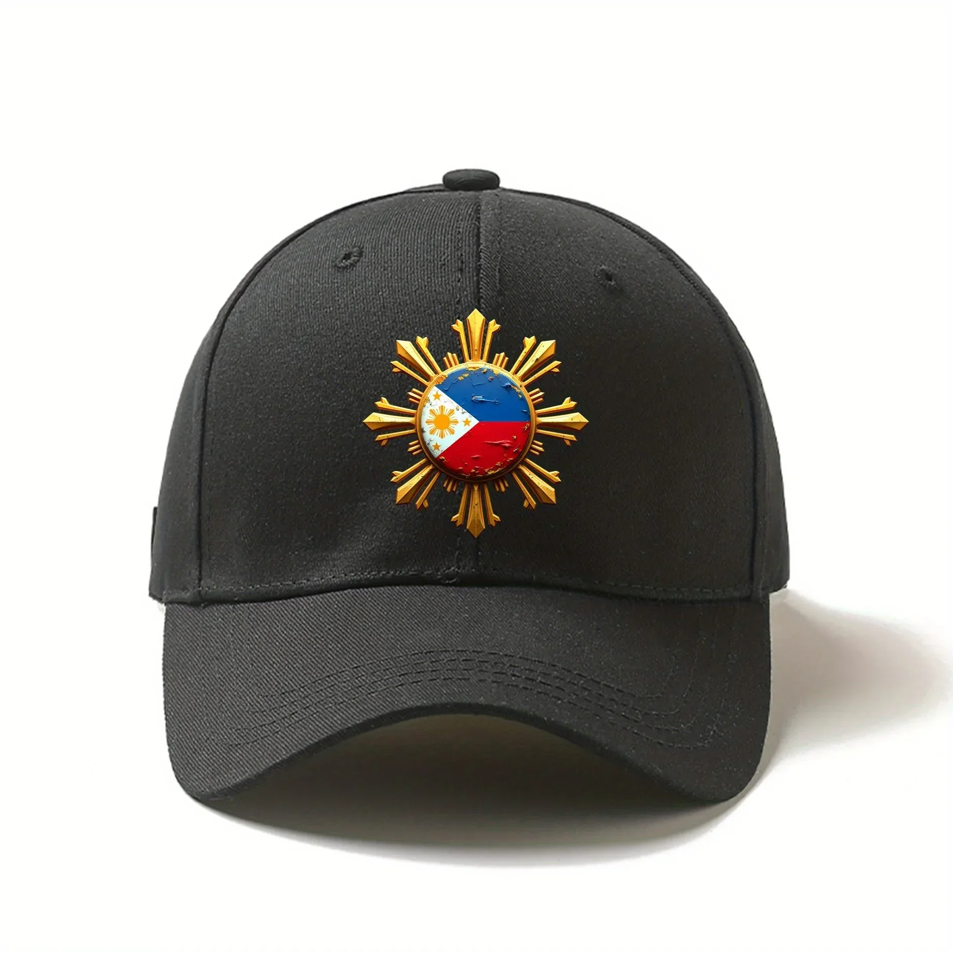 Customization A Top Patriotic Printed Baseball Cap Featuring The Philippine Flag Emblem, Lightweight Dad Hat, Trendy And Stylish