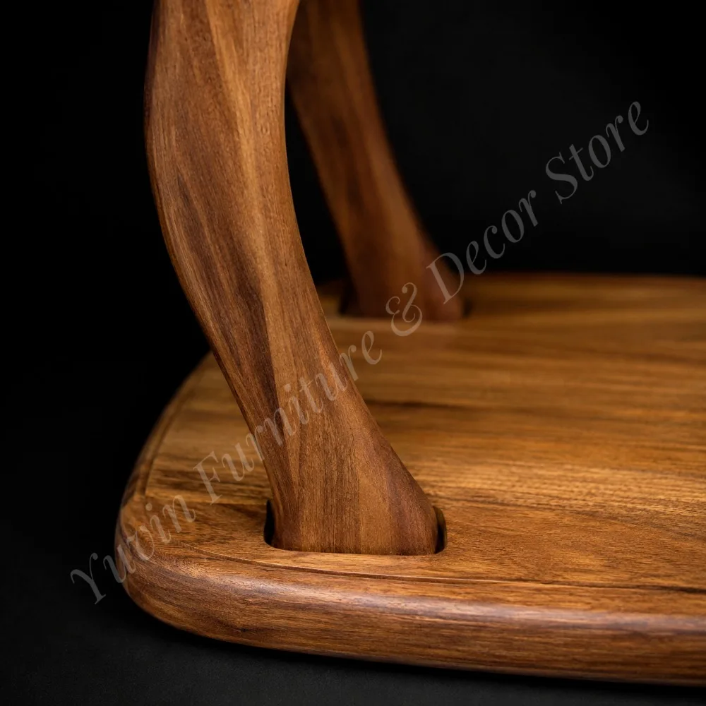 Refined Zebrawood Frame S Shaped Solid Wood Accent Table for Bedroom Seating Area Commercial Furniture Procurement