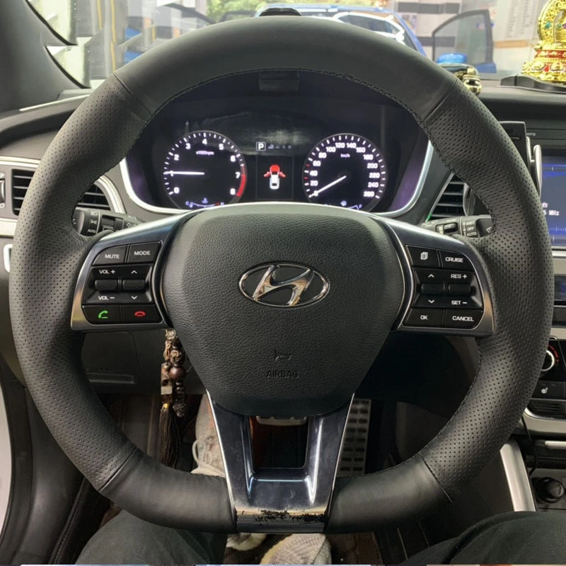 

Оплетка для руля Hyundai Sonata 9 2015 2016, аксессуары для автомобиля