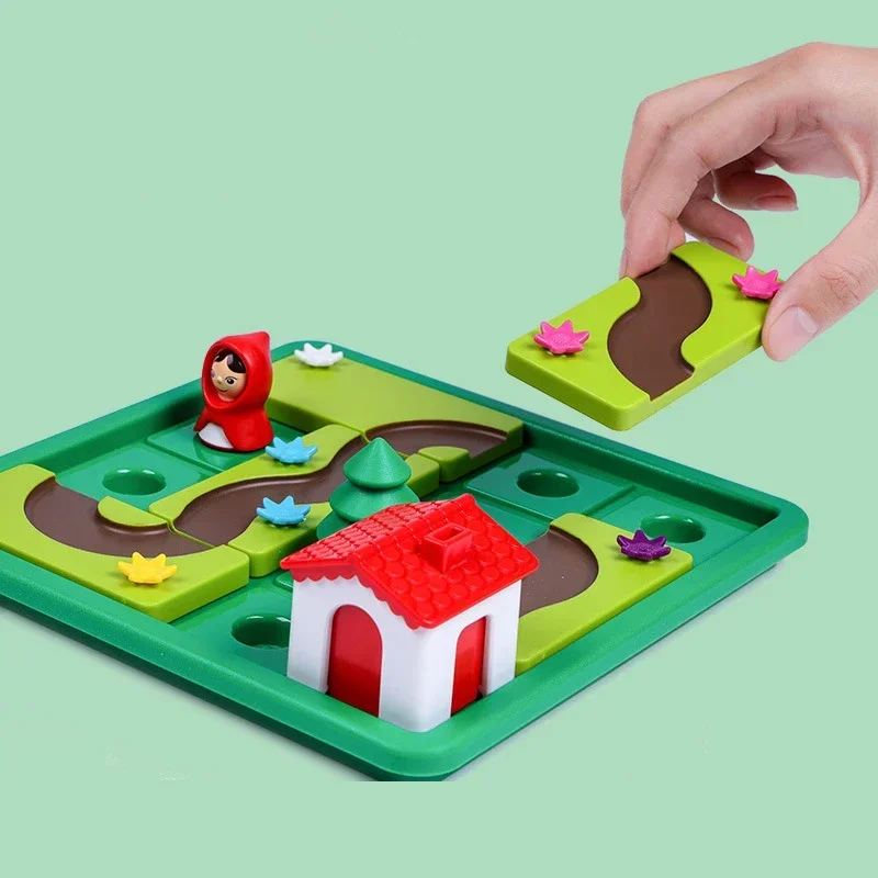 Jeu de société intelligent Little Red Riding Hide & Seek pour enfants, solution de puzzle de construction de compétences, jeu de logique, jouet d'entraînement, cadeau pour enfants