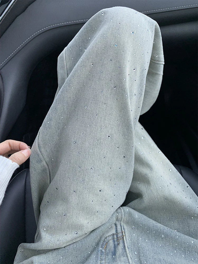 

Джинсы женские с высокой талией, широкими штанинами, прямого кроя, весна-осень, новинка, американский стиль, облегающие, свободные, повседневные, джинсовые брюки