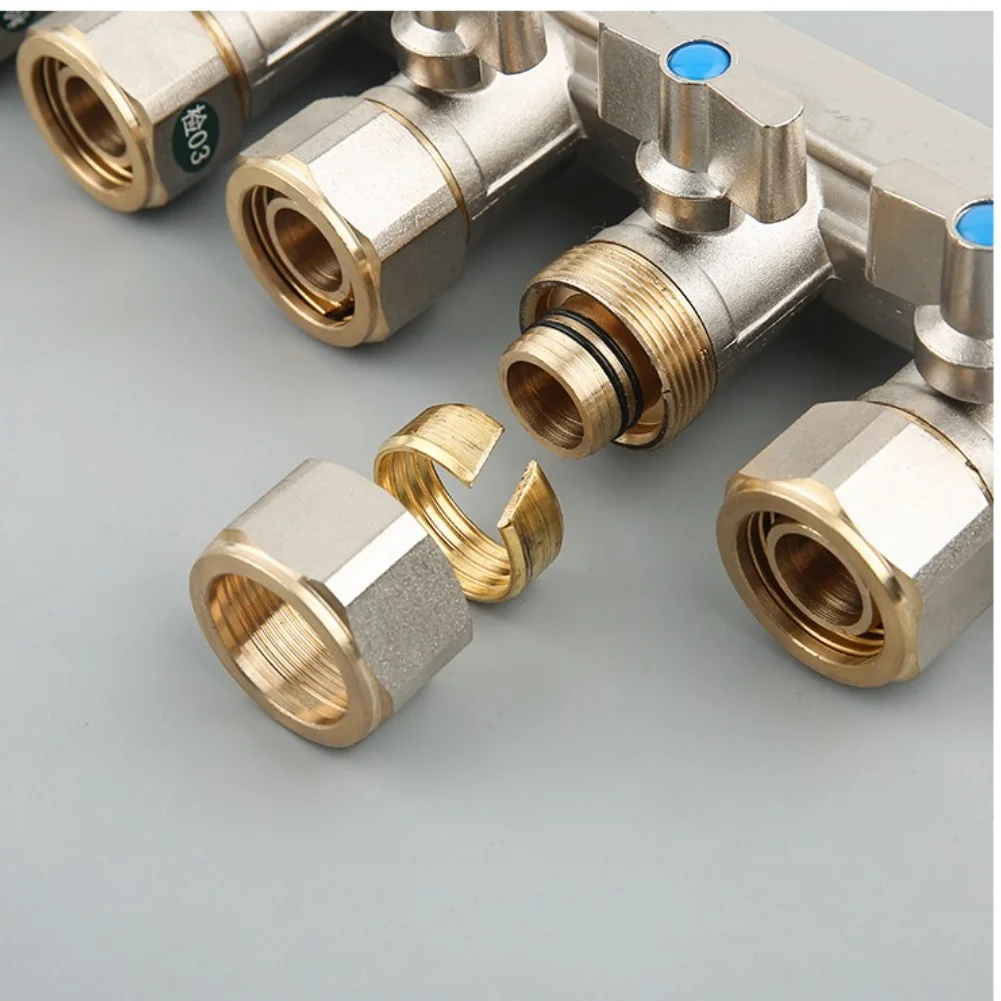 1 مجموعة مقسم المياه الحرارية الأرضية مع 1/2 3/4 بوصة 16/20 Unions النحاس تحت أنابيب التدفئة الأرضية المشتركة أجزاء الأجهزة الفاصل المياه #4