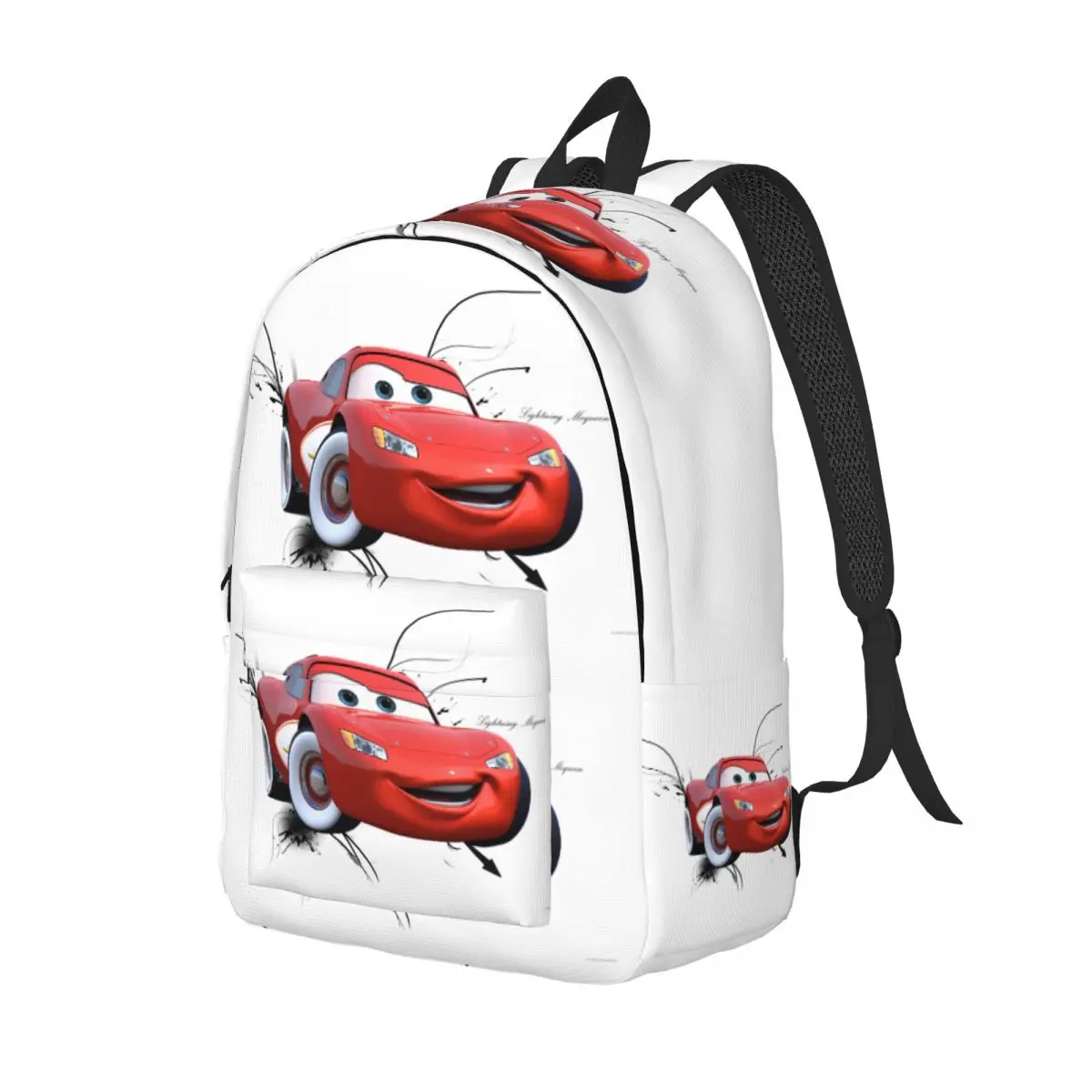 Custom Lightning Mcqueen Cars Canvas Backpack Men Women Fashion Bookbag for School College Cars Bags