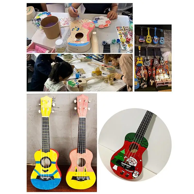 Paintable Ukelele DIY Set Make Your Own Hawaii Ukulele Set Ukulele Building Kit Instrument With Full Accessories  for Beginner