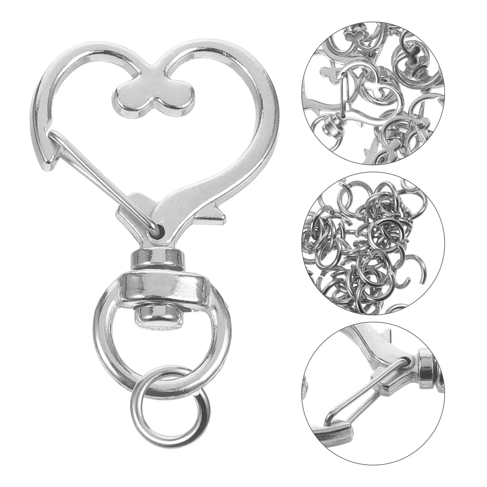 

50 pcs Keychains Key Ring Shape Durable Connector Women Accessories Hanging Key Ring Jewelry Keychain Buckle Making