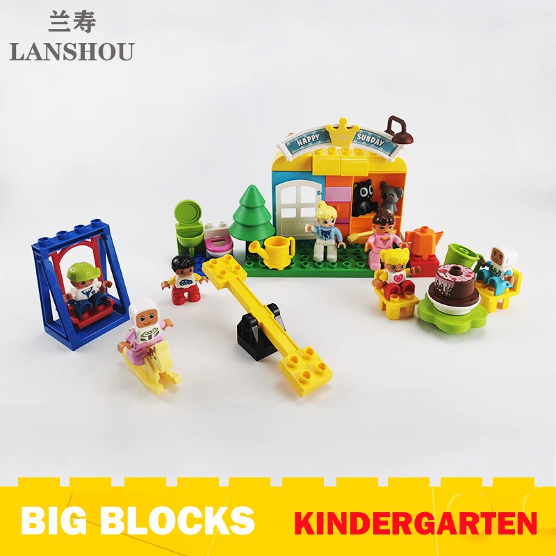 Big Size Building Blocks Toys Kindergarten Classroom Toilet Kitchen Moc Compatible With Large Bricks Parts Toys Gift Children