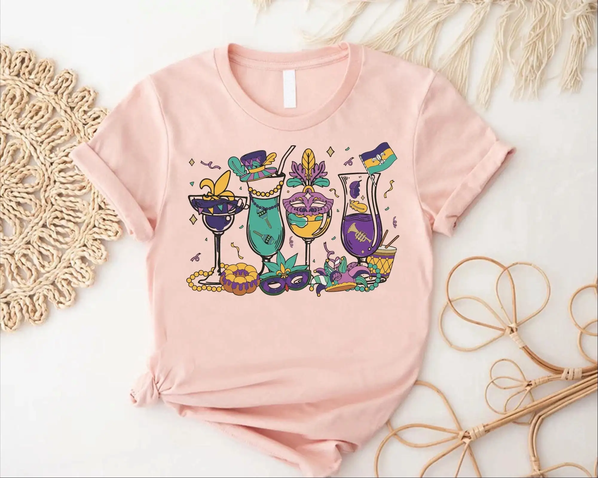 

Марди Гра Питьевая вечеринка Футболка Коктейли Праздник Карнавальный наряд Жирный вторник Пить