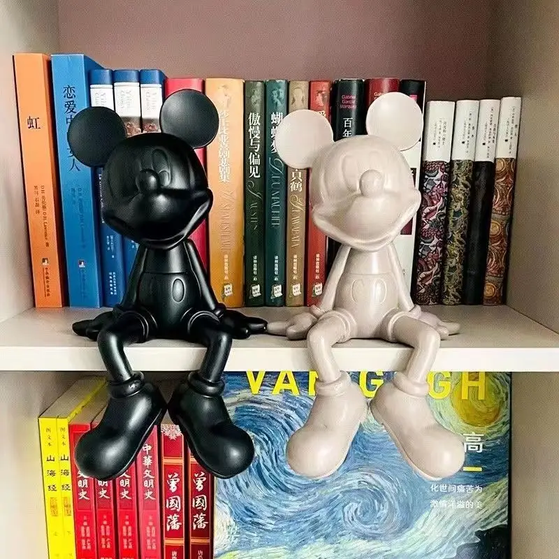 Disney Large Mickey Mouse Sitting Resin Movable Statue Series Model Statue Doll Home Bedroom Decoration Collection Model Gift