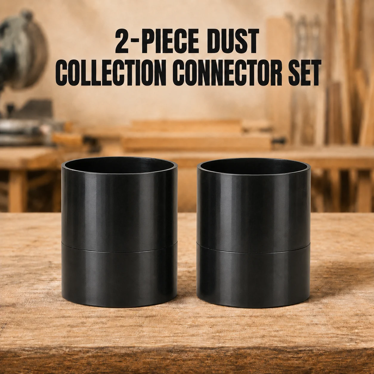 Woodworking Workshop Dust Collector Coupler Adapter Outer Diameter 50mm Separator Filter Extender Connector