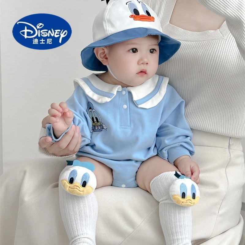 

Disney Donald Duck Onesie Set | Cute Shape & Pattern, Soft Cotton Baby Bodysuit for Fall, 2-Piece Outfit 0-24M