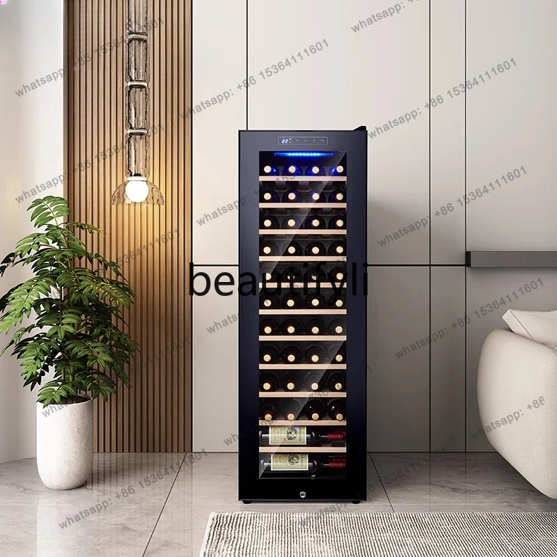 Air-Cooled Compressor Wine Cabinet Constant Temperature Hanging Glass Wine Home Ice Bar Tea Refrigerator with Lock