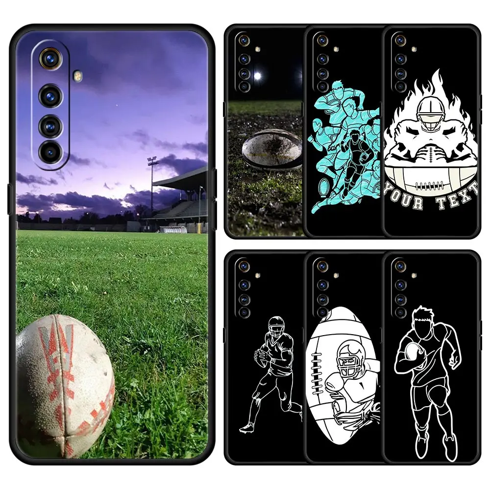 Rugby Ball For Realme GT Neo 2 3 3T 5 Phone Case For Realme 12 11 5G 10 9 8 5G 7 6 GT5 GT3 GT2 Pro Plus C21 C11 C25 C35 Cover