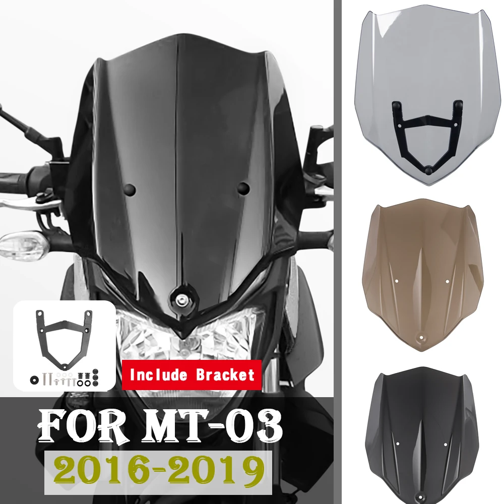 

For YAMAHA MT-03 FZ-03 2016 2017 2018 2019 Motorcycle Windscreen Windshield Parabris Motorcycle Accessories Wind Deflector