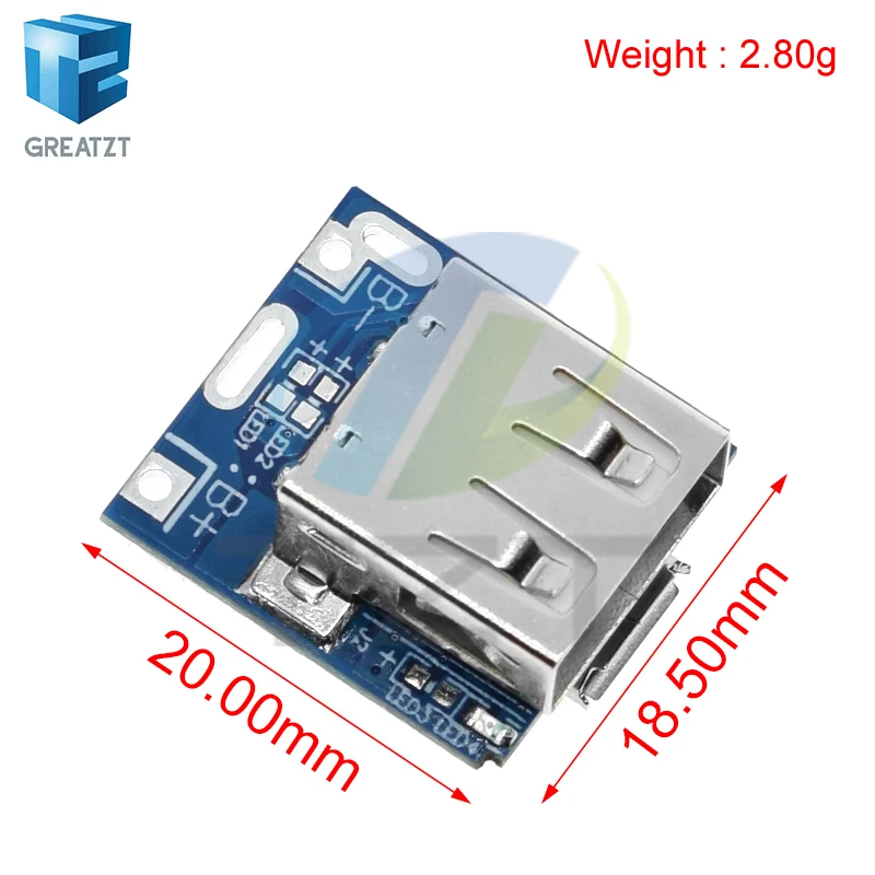 Greatzt 5v boost converter step-up módulo de energia de lítio bateria de carregamento placa de proteção led display usb para diy carregador 134n3p